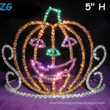 Cute Colored Smile Pumpkins Pageant Crown, Halloween Pageant Crown